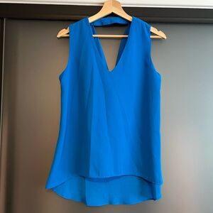 Joan Vass Vibrant Blue V-Neck Blouse